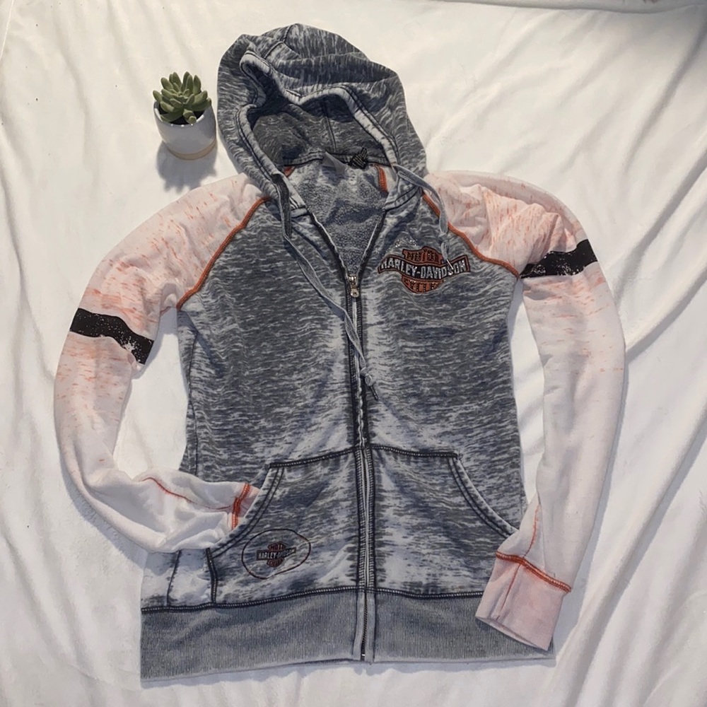 Harley-Davidson bedazzled Zip-Up Hoodie